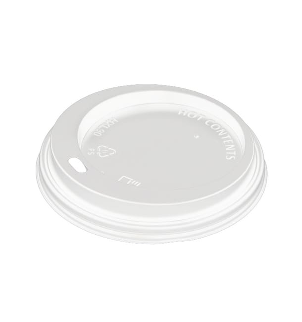 Tapa Travel con Agujero PS para Vaso Cartón Blanca Ø9,0cm (100 Uds) Tapa Travel con Agujero PS para Vaso Cartón Blanca Ø9,0cm (100 Uds)