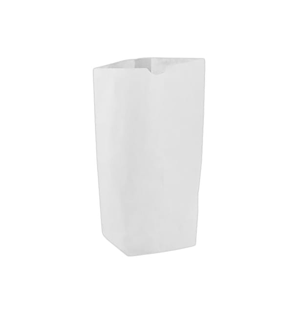 Bolsa de Papel Cilíndrica con Base Hexagonal Blanco 17x22cm (50 Uds)