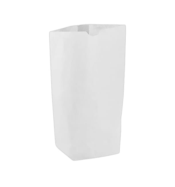 Bolsa de Papel Cilíndrica con Base Hexagonal Blanco 14x19cm (50 Uds)