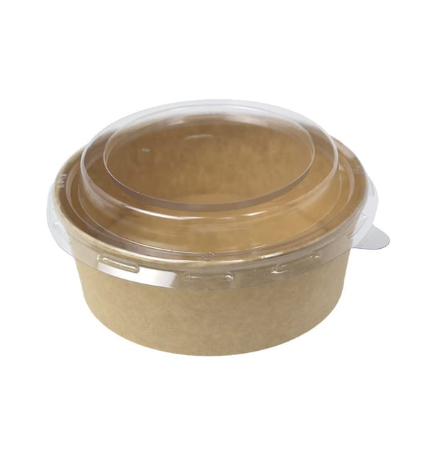 Tarrina de Cartón Kraft-Kraft con Tapa PP 550ml (50 Uds) Tarrina de Cartón Kraft-Kraft con Tapa PP 550ml (50 Uds)