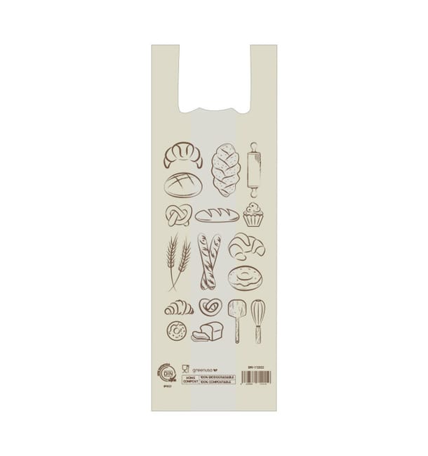 Bolsa Camiseta Pan Home Compost "Bakery" 30x60cm (100 Uds) Bolsa Camiseta Pan Home Compost "Bakery" 30x60cm (100 Uds)