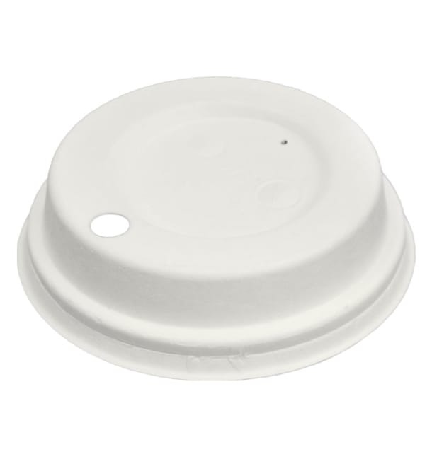 Tapa Travel con Agujero Fibra Moldeada Blanca Ø8cm (60 Uds) Tapa Travel con Agujero Fibra Moldeada Blanca Ø8cm (60 Uds)