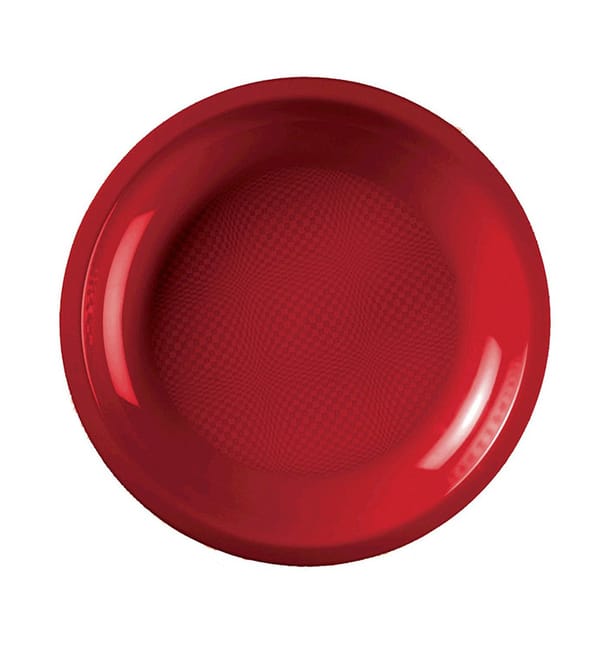 Plato Reutilizable PP Llano Rojo Round Ø22cm (600 Uds) Plato Reutilizable PP Llano Rojo Round Ø22cm (600 Uds)