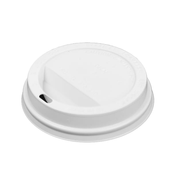 Tapa Travel con Agujero PS para Vaso Cartón Blanca Ø8,9cm (100 Uds) Tapa Travel con Agujero PS para Vaso Cartón Blanca Ø8,9cm (100 Uds)