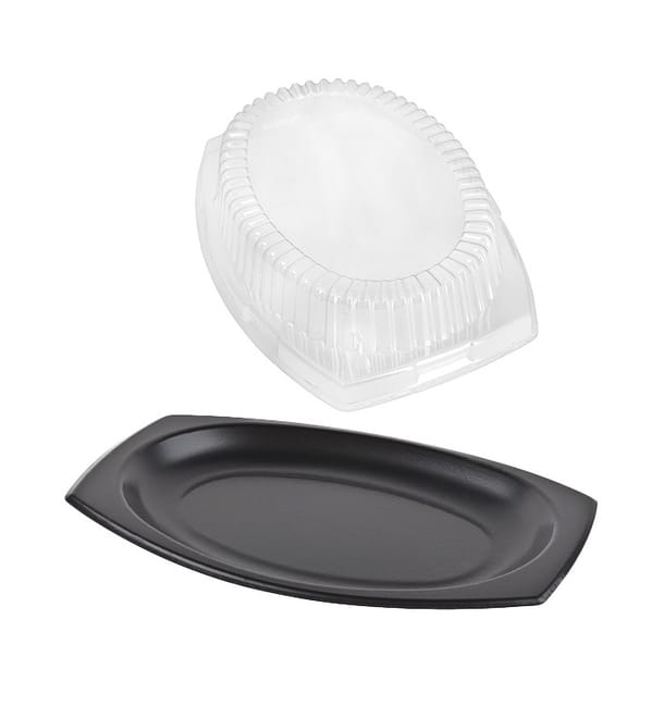 Plato Térmico FOAM Negro con Tapa 230x180mm (125 Uds) Plato Térmico FOAM Negro con Tapa 230x180mm (125 Uds)