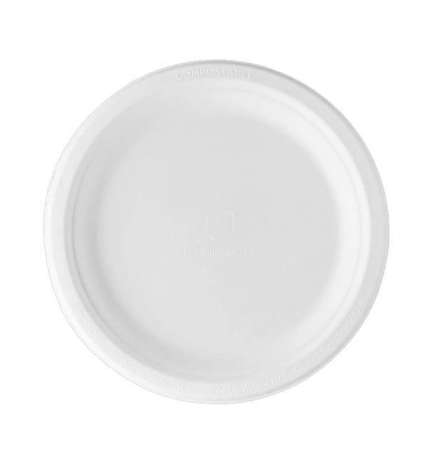 Plato Caña de Azúcar Bagazo Blanco Ø23 cm (50 Uds) Plato Caña de Azúcar Bagazo Blanco Ø23 cm (50 Uds)