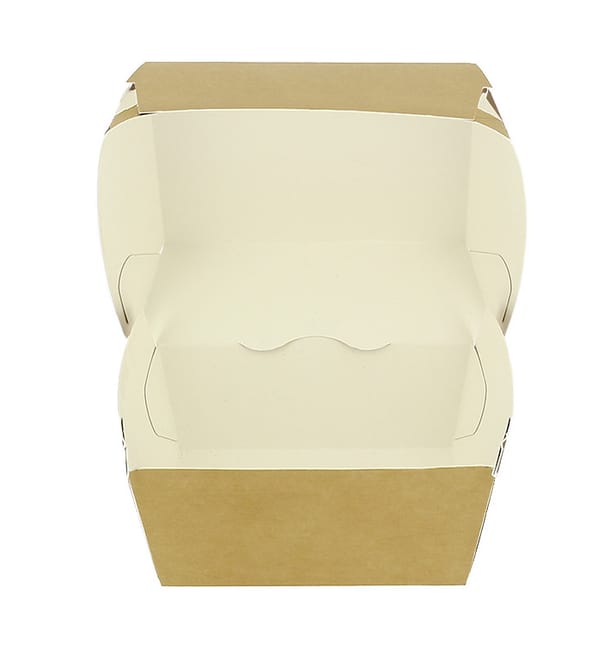 Caja Hamburguesa en Cartón Kraft Doble Cierre 11x11x7,5cm (450 Uds) Caja Hamburguesa en Cartón Kraft Doble Cierre 11x11x7,5cm (450 Uds)