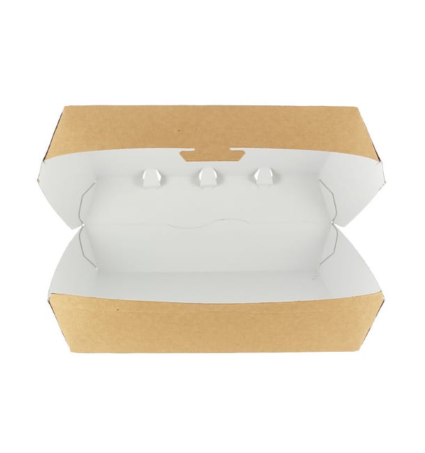 Caja Kraft para Hamburguesa Gigante 23x17,5x8 cm (25 Uds) Caja Kraft para Hamburguesa Gigante 23x17,5x8 cm (25 Uds)