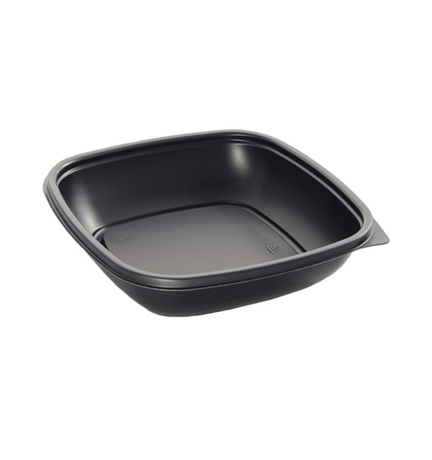 Envase de Plástico PP Negro 500ml 16,5x16,5x4cm (50 Uds) Envase de Plástico PP Negro 500ml 16,5x16,5x4cm (50 Uds)