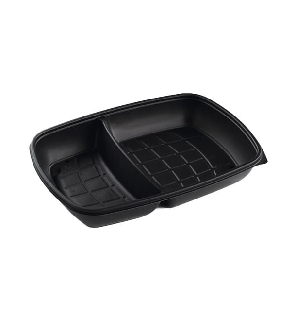 Envase de Plástico PP 2C Negro 1300ml 28x20x4cm (150 Uds) Envase de Plástico PP 2C Negro 1300ml 28x20x4cm (150 Uds)