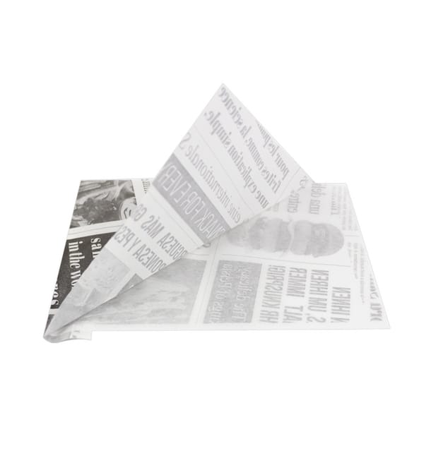 Bolsa Antigrasa Abierta 2L "News" 15x16cm (250 Uds) Bolsa Antigrasa Abierta 2L "News" 15x16cm (250 Uds)
