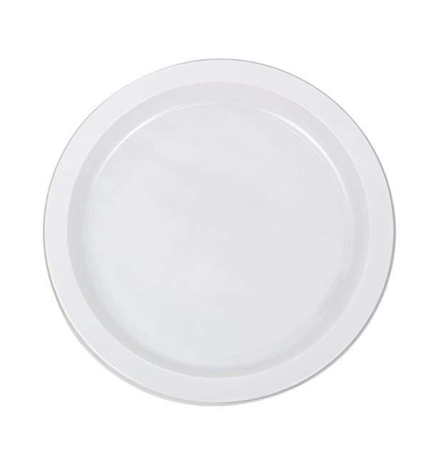 Plato Llano Reutilizable Económico PS Blanco Ø22cm (25 Uds) Plato Llano Reutilizable Económico PS Blanco Ø22cm (25 Uds)