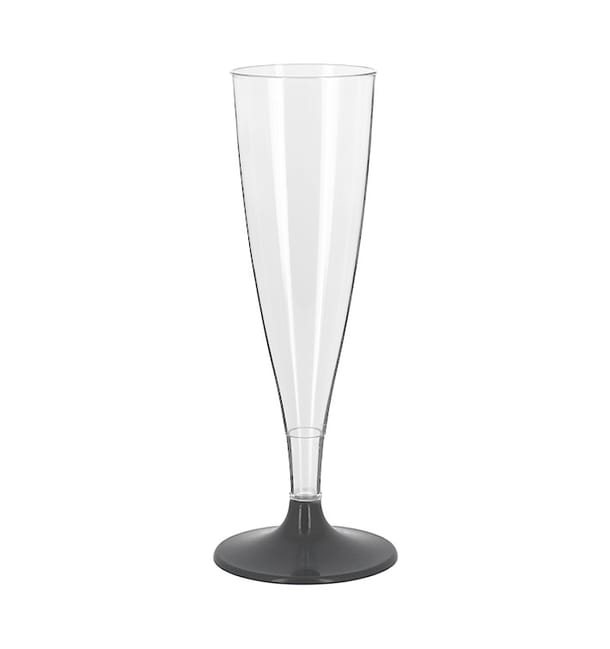 Copa Plástico Reutilizable Cava Pie Antracita 140ml 2P (6 Uds) Copa Plástico Reutilizable Cava Pie Antracita 140ml 2P (6 Uds)