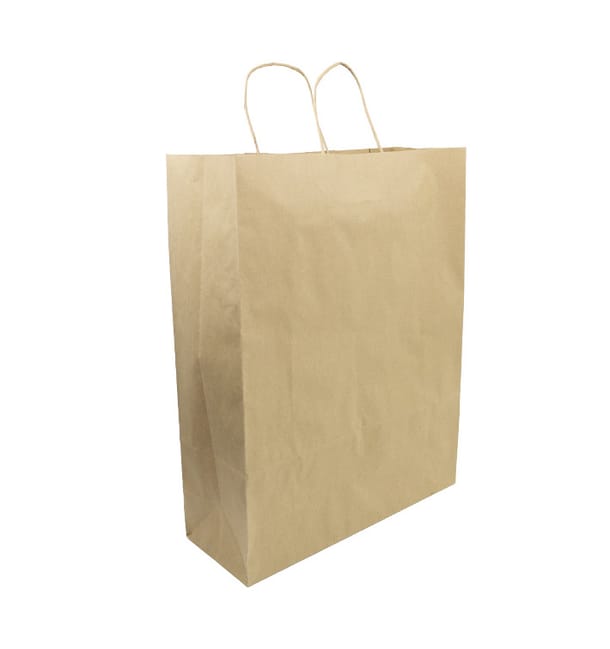 Bolsa Papel Kraft Hawanna con Asas 100g/m² 32+12x41cm (50 Uds) Bolsa Papel Kraft Hawanna con Asas 100g/m² 32+12x41cm (50 Uds)