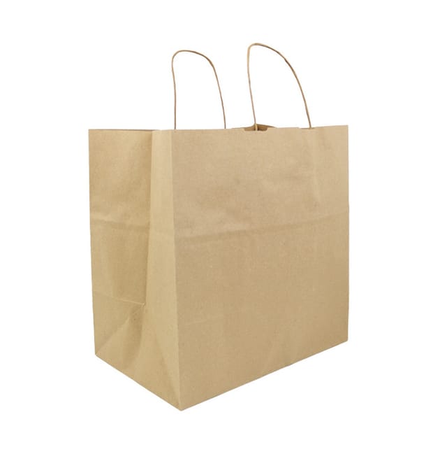 Bolsa Papel Kraft Hawanna con Asas 100g/m² 32+20x32cm (200 Uds) Bolsa Papel Kraft Hawanna con Asas 100g/m² 32+20x32cm (200 Uds)