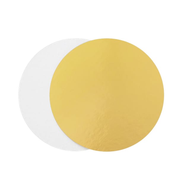 Disco de Cartón Oro y Blanco 180 mm (100 Uds) Disco de Cartón Oro y Blanco 180 mm (100 Uds)