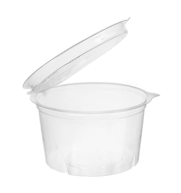 Tarrina Redonda Bisagra APET Transparente 400ml Ø120mm (480 Uds) Tarrina Redonda Bisagra APET Transparente 400ml Ø120mm (480 Uds)