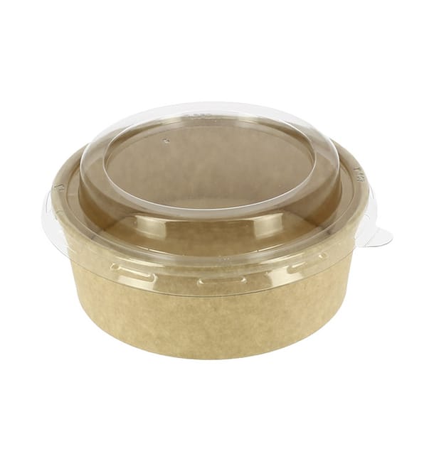 Tarrina Cartón Kraft-Kraft + Tapa RPET 19 Oz/550ml (50 Uds)