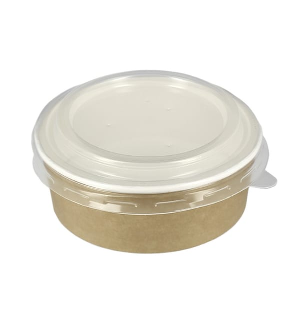 Tarrina de Cartón Kraft con Tapa PP 25 Oz/750ml (50 Uds) Tarrina de Cartón Kraft con Tapa PP 25 Oz/750ml (50 Uds)