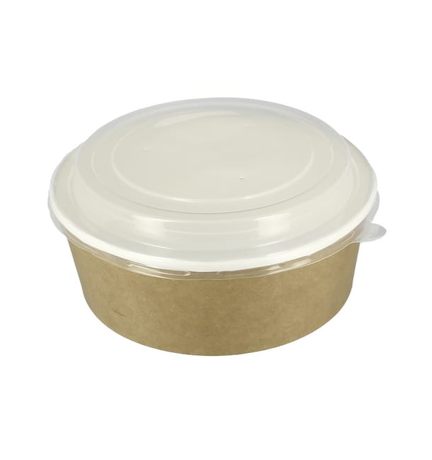 Tarrina de Cartón Kraft con Tapa PP 38 Oz/1140ml (25 Uds) Tarrina de Cartón Kraft con Tapa PP 38 Oz/1140ml (25 Uds)