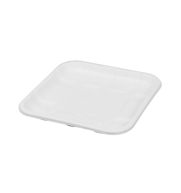 Bandeja de Caña de Azúcar 14,1x14,1,5cm (50 Uds) Bandeja de Caña de Azúcar 14,1x14,1,5cm (50 Uds)