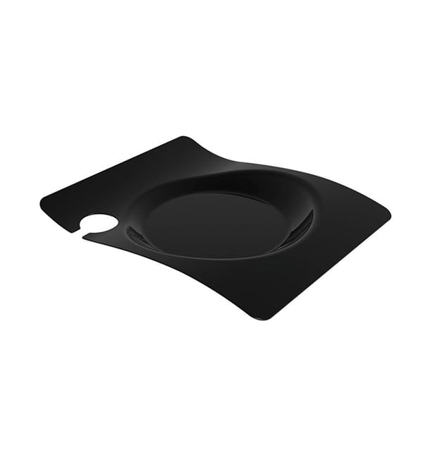 Plato Reutilizable PS "Forma" con Soporte Negro 22x18 cm (12 Uds) Plato Reutilizable PS "Forma" con Soporte Negro 22x18 cm (12 Uds)