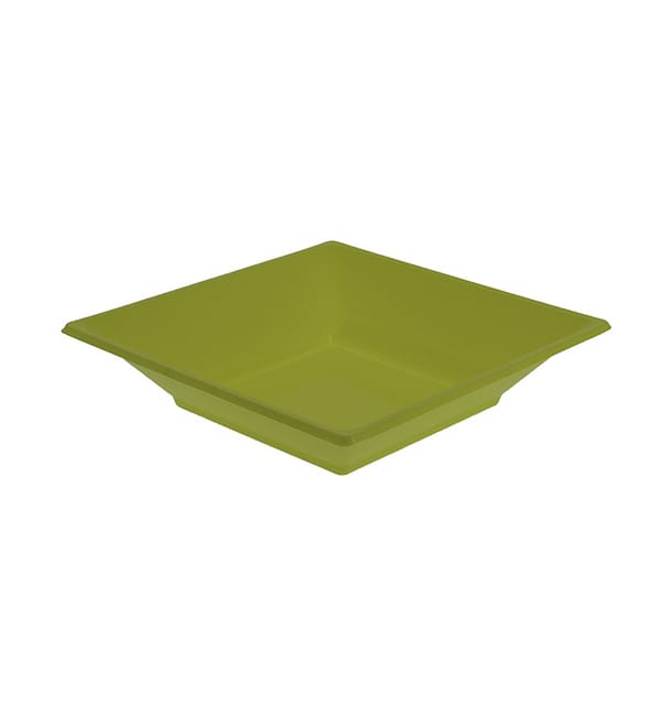 Plato de Plástico Hondo Cuadrado Pistacho 170mm (300 Uds) Plato de Plástico Hondo Cuadrado Pistacho 170mm (300 Uds)
