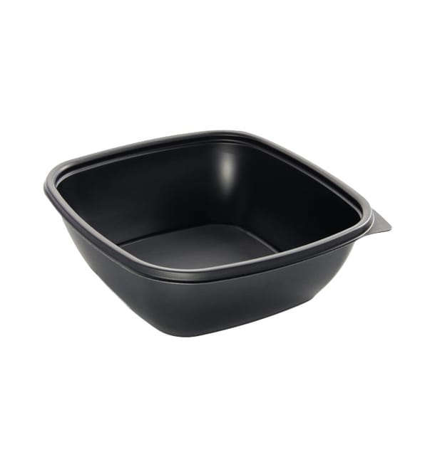 Envase de Plástico PP Negro 750ml 16,5x16,5x6cm (300 Uds) Envase de Plástico PP Negro 750ml 16,5x16,5x6cm (300 Uds)