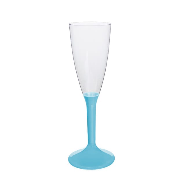 Copa Plástico Cava Pie Turquesa 120ml 2P (200 Uds) Copa Plástico Cava Pie Turquesa 120ml 2P (200 Uds)