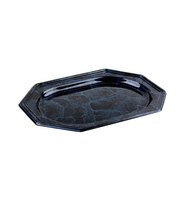 Bandeja Reutilizable rPET Octogonal Marmol 36x24cm (5 Uds) Bandeja Reutilizable rPET Octogonal Marmol 36x24cm (5 Uds)
