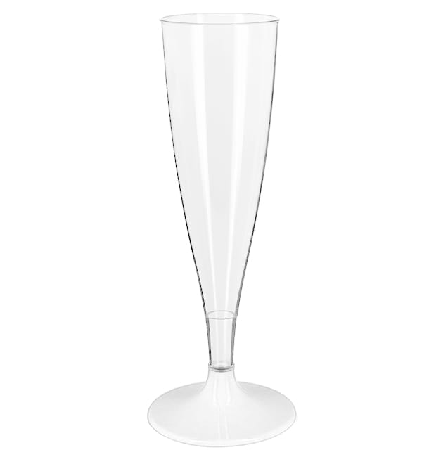 Copa Plástico Reutilizable 2P Pie Blanco Cava 140ml (48 Uds)