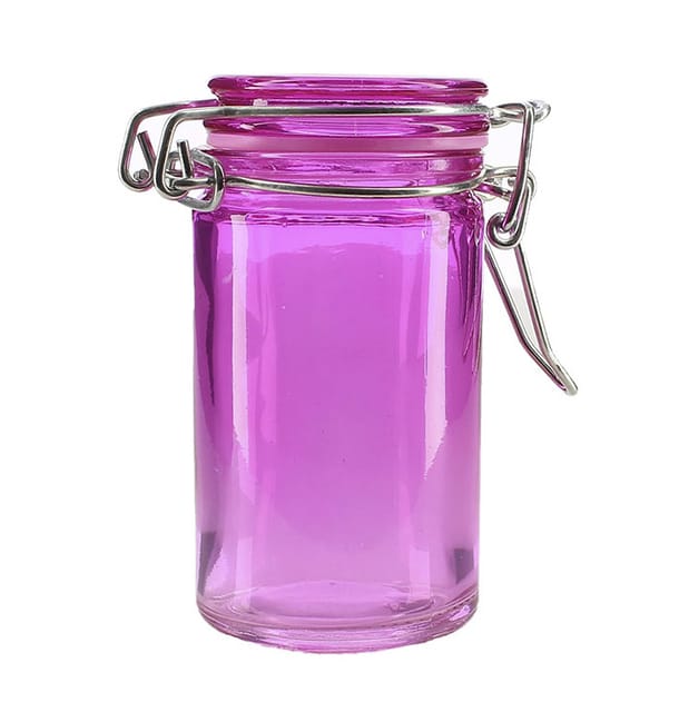 Tarro de Vidrio Hermético Lila 70ml Ø4,5x8cm (32 Uds) Tarro de Vidrio Hermético Lila 70ml Ø4,5x8cm (32 Uds)