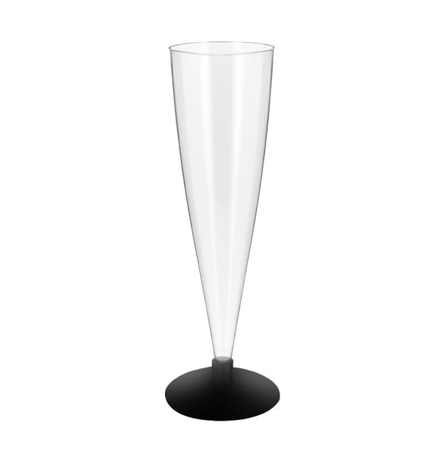 Copa de Plástico Reutilizable 2P Pie Negro para Cava 150ml (6 Uds) Copa de Plástico Reutilizable 2P Pie Negro para Cava 150ml (6 Uds)