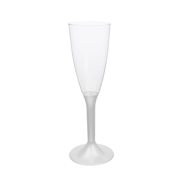 Copa Plástico Cava Pie Blanco Perlado 120ml 2P (200 Uds) Copa Plástico Cava Pie Blanco Perlado 120ml 2P (200 Uds)