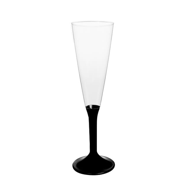 Copa Plástico Cava Pie Negro 160ml 2P (200 Uds) Copa Plástico Cava Pie Negro 160ml 2P (200 Uds)