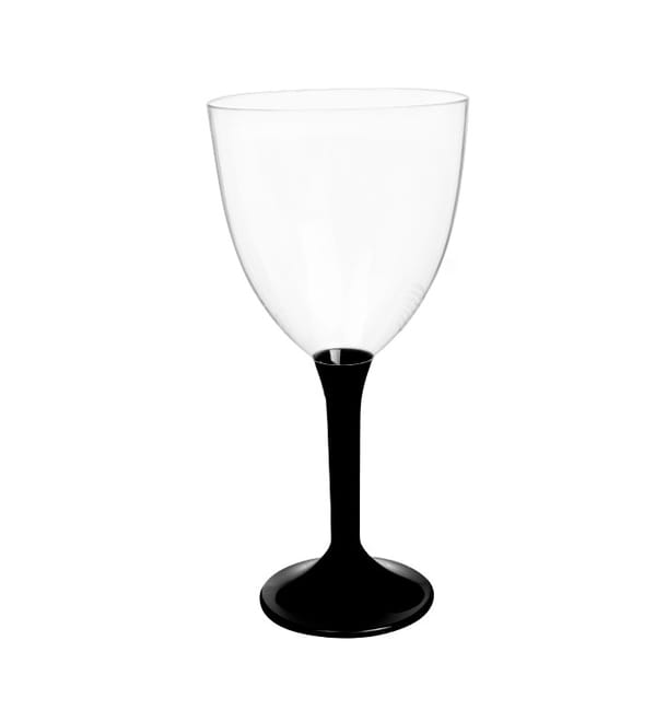 Copa Plástico Vino Pie Negro 300ml 2P (20 Uds) Copa Plástico Vino Pie Negro 300ml 2P (20 Uds)