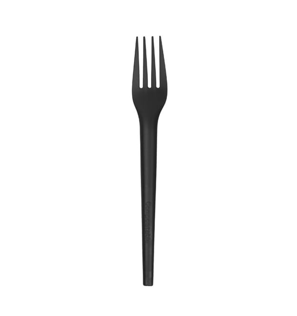 Tenedor Biodegradable CPLA Negro 17cm (25 Uds) Tenedor Biodegradable CPLA Negro 17cm (25 Uds)