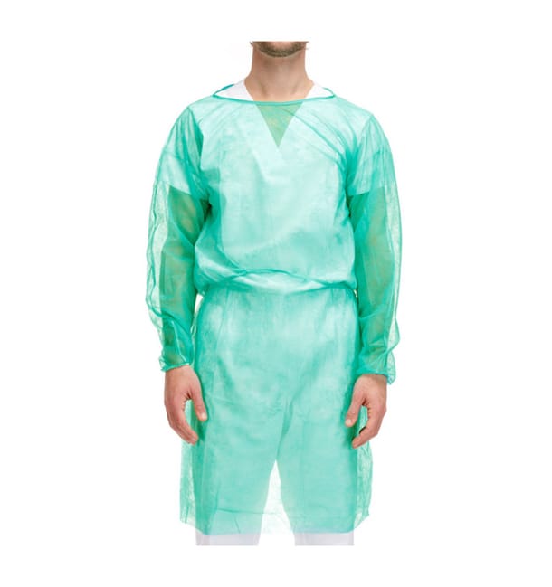 Bata TST PP Verde Cierre Trasero con Cintas XL 20gr (100 Uds) Bata TST PP Verde Cierre Trasero con Cintas XL 20gr (100 Uds)