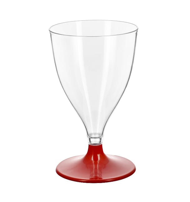 Copa Plástico Reutilizable PS 2P Pie Rojo Agua/Vino 200ml (6 Uds) Copa Plástico Reutilizable PS 2P Pie Rojo Agua/Vino 200ml (6 Uds)