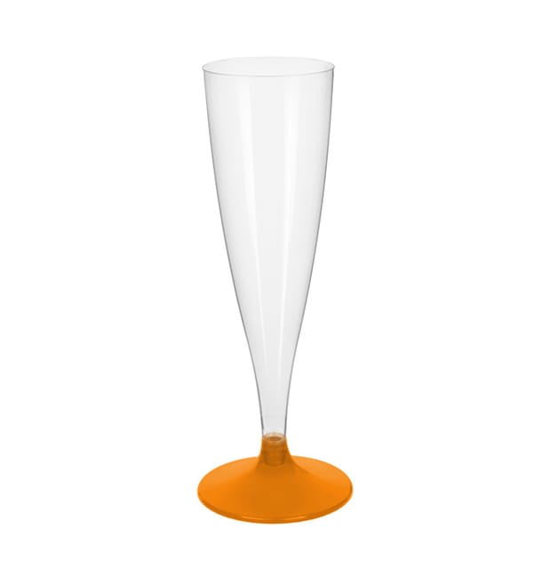 Copa Plástico Cava Pie Naranja Transp. 140ml 2P (20 Uds) Copa Plástico Cava Pie Naranja Transp. 140ml 2P (20 Uds)