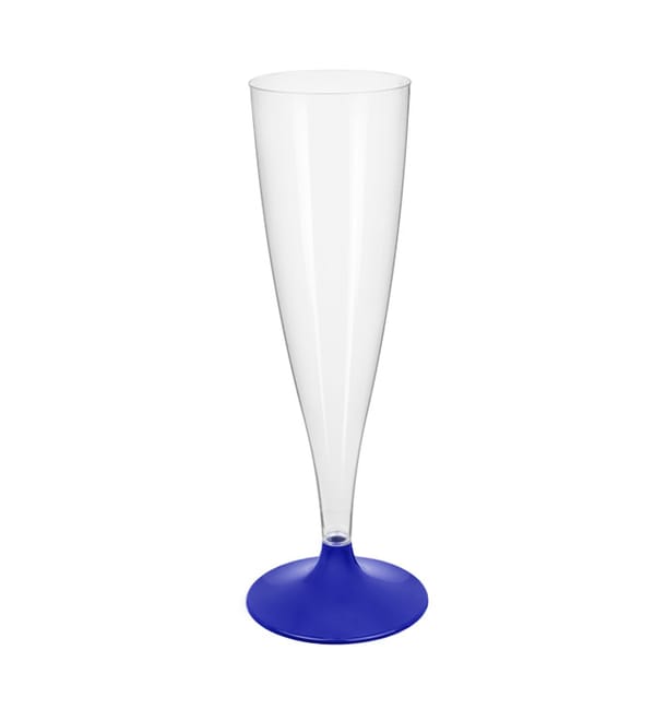 Copa Plástico Cava Pie Azul Perlado 140ml 2P (20 Uds) Copa Plástico Cava Pie Azul Perlado 140ml 2P (20 Uds)