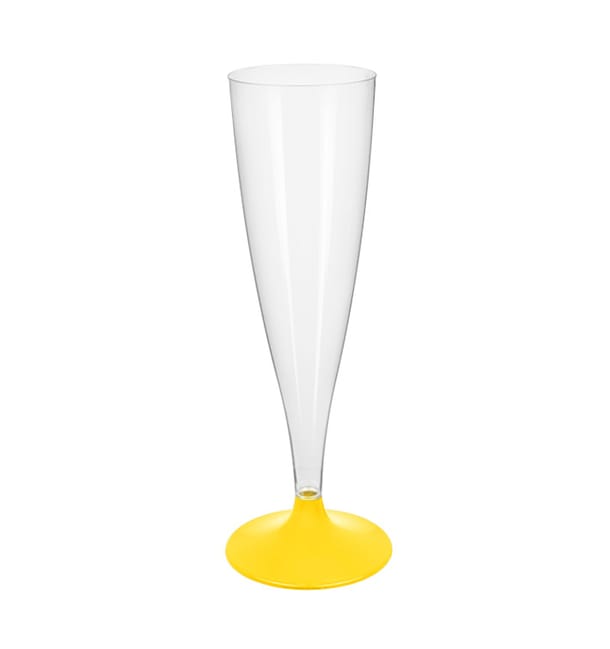 Copa Plástico Cava Pie Amarillo 140ml 2P (400 Uds) Copa Plástico Cava Pie Amarillo 140ml 2P (400 Uds)