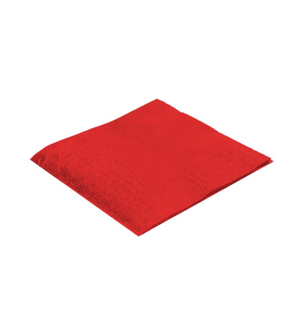 Servilleta de Papel Cocktail 20x20cm Roja (100 Uds)