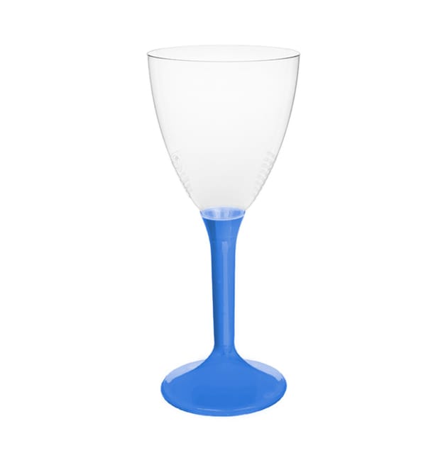 Copa Plástico Vino Pie Azul Mediterraneo 180ml 2P (20 Uds) Copa Plástico Vino Pie Azul Mediterraneo 180ml 2P (20 Uds)