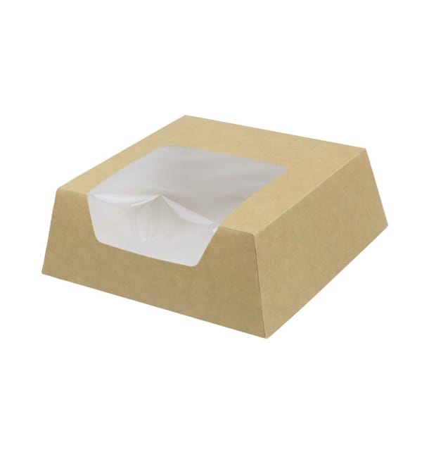 Caja de Cartón Kraft con Ventana 140x140x50mm (25 Uds) Caja de Cartón Kraft con Ventana 140x140x50mm (25 Uds)
