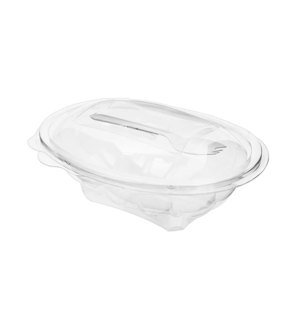 Bol Bisagra APET con Tenedor 500ml 190x140x76mm (100 Uds) Bol Bisagra APET con Tenedor 500ml 190x140x76mm (100 Uds)
