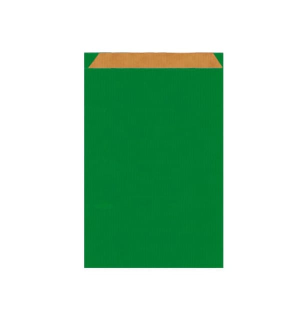 Bolsa de Papel Kraft Verde 12+5x18cm Bolsa de Papel Kraft Verde 12+5x18cm