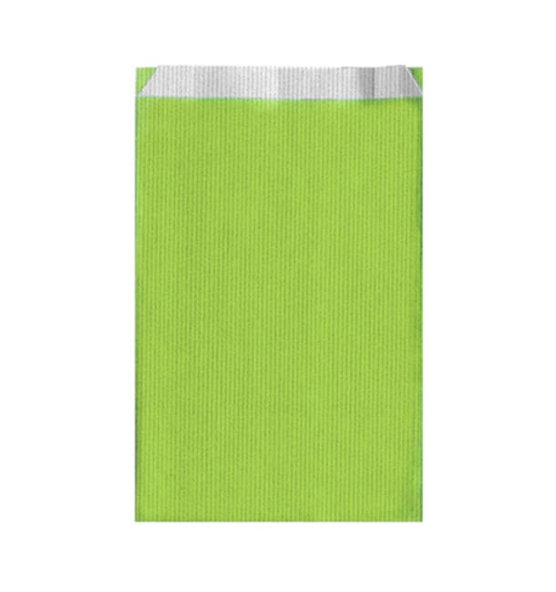 Bolsa de Papel Verde Anis 26+9x46cm 