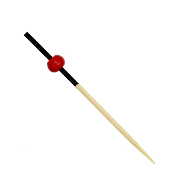 Pinchos de Bambú Decorados Rojo y Negro 7cm (100 Uds) Pinchos de Bambú Decorados Rojo y Negro 7cm (100 Uds)