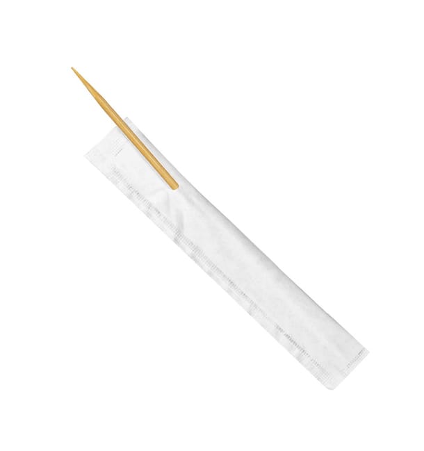 Palillos de Madera 2 Puntas Enfundado Papel 65mm (1 Ud) Palillos de Madera 2 Puntas Enfundado Papel 65mm (1 Ud)